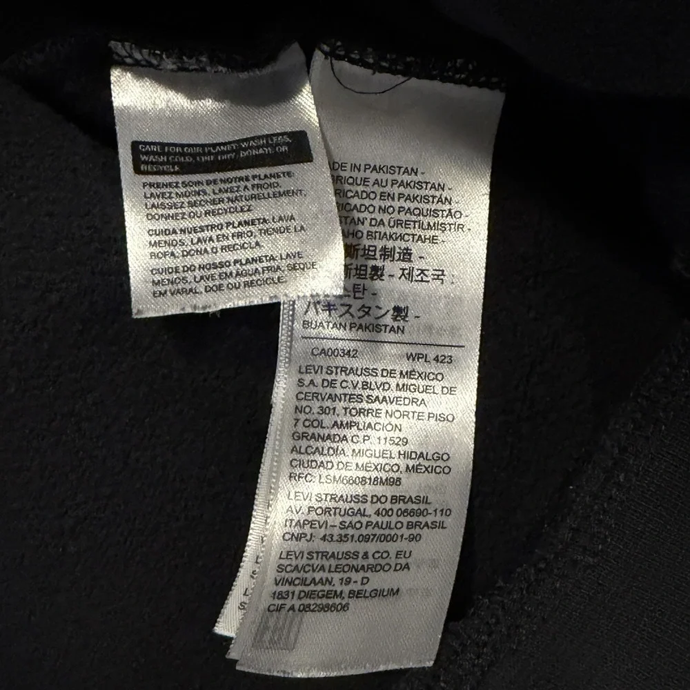 Levis Sweatshirt Mens 3XLT Black Relaxed Crewneck Pullover Big Tall Work Casual - Picture 8 of 9